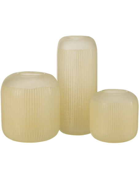 Vase Cylindrique Springa Hauteur 35 cm en Verre Jaune - 5