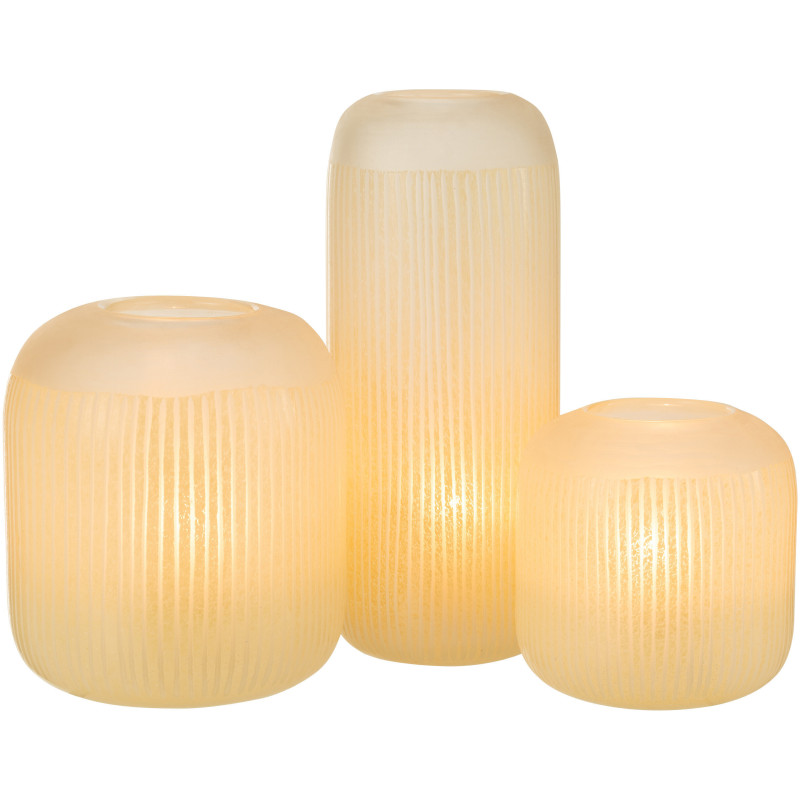 Vase Cylindrique Springa Hauteur 35 cm en Verre Jaune - 6