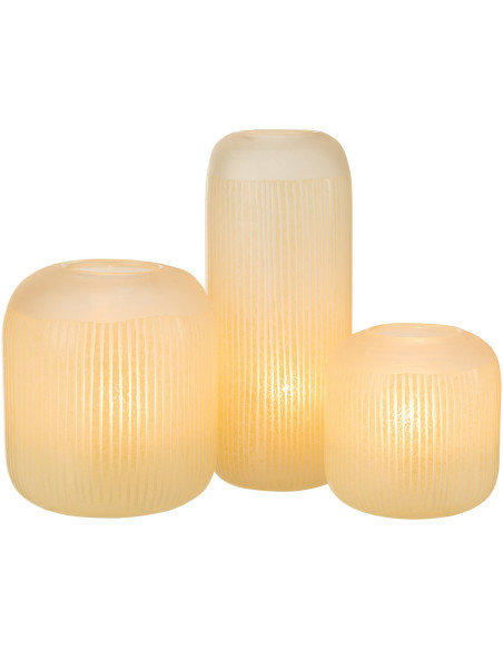 Vase Cylindrique Springa Hauteur 35 cm en Verre Jaune - 6