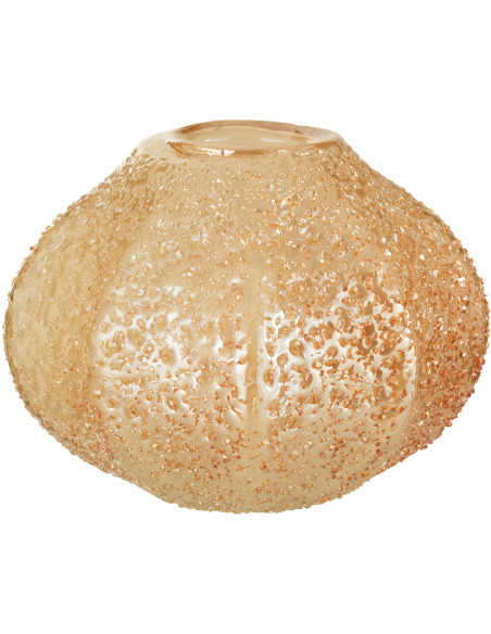 Vase Rond Gelato Hauteur 15 cm en Verre Orange - 1
