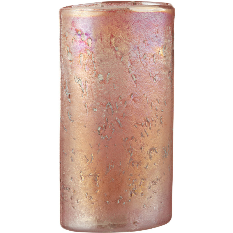 Vase Cylindrique Pinkly Hauteur 25 cm en Verre Rose - 1