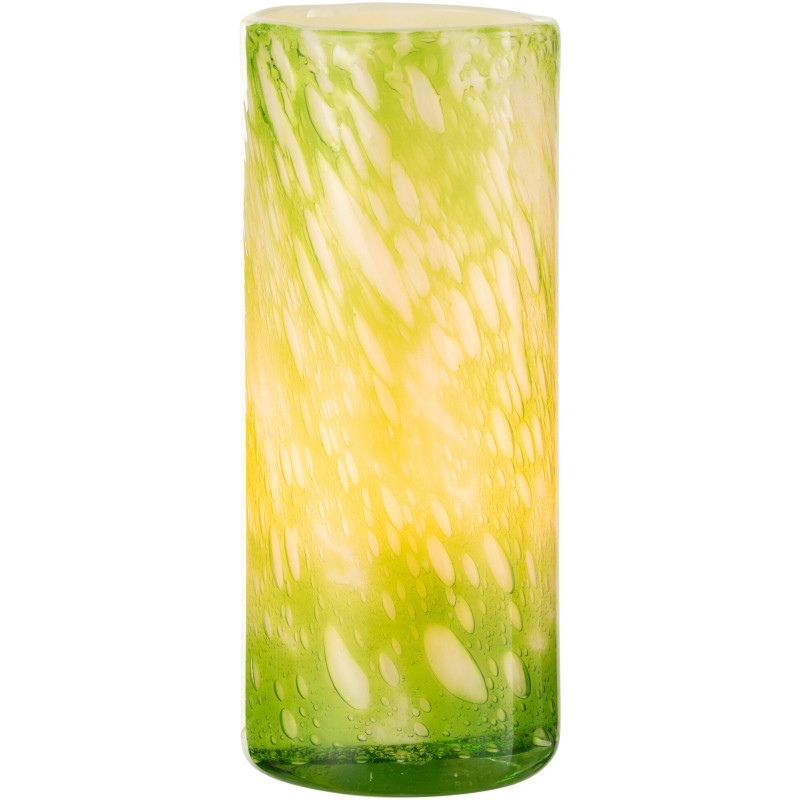 Vase Cylindrique Marble Hauteur 30 cm en Verre Vert Imitation marbre - 3