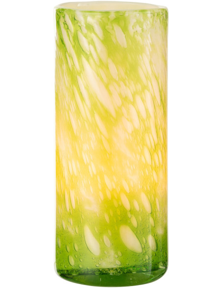 Vase Cylindrique Marble Hauteur 30 cm en Verre Vert Imitation marbre - 3