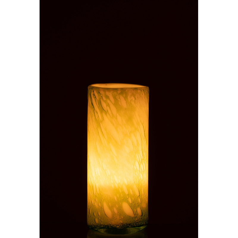 Vase Cylindrique Marble Hauteur 30 cm en Verre Vert Imitation marbre - 4