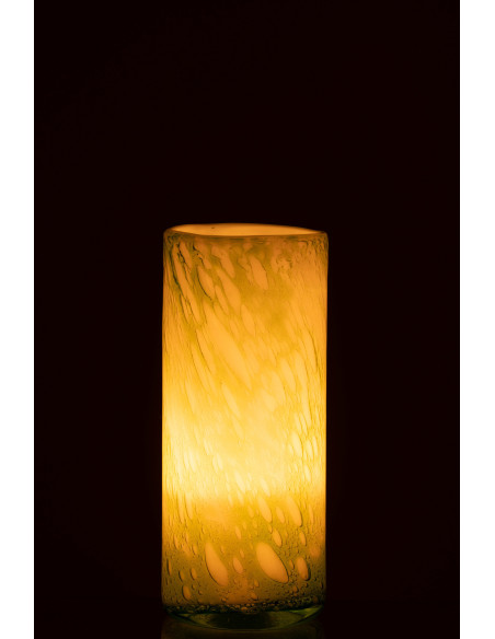 Vase Cylindrique Marble Hauteur 30 cm en Verre Vert Imitation marbre - 4
