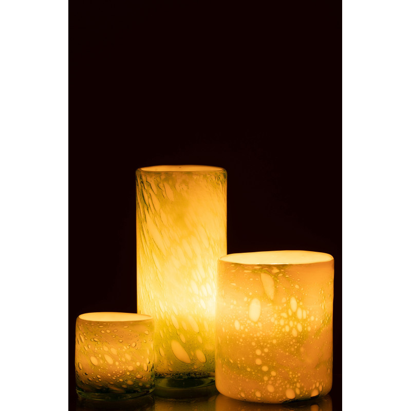 Vase Cylindrique Marble Hauteur 30 cm en Verre Vert Imitation marbre - 7