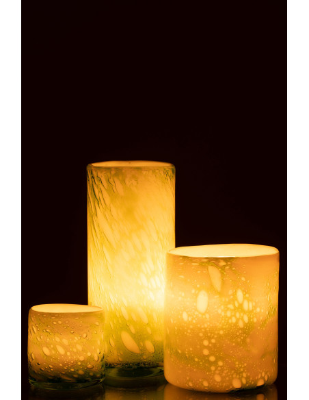 Vase Cylindrique Marble Hauteur 30 cm en Verre Vert Imitation marbre - 7