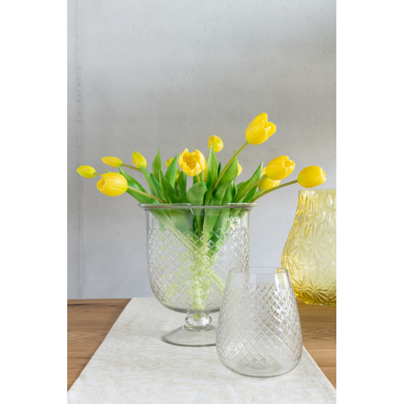 Vase Rond Bahia Hauteur 25 cm en Verre Transparent - 2