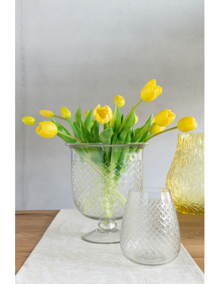 Vase Rond Bahia Hauteur 25 cm en Verre Transparent - 2