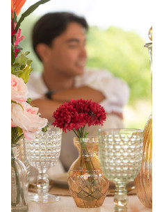 Vase Jarre Roman Hauteur 15 cm en Verre Rose Orange Doré (Lot de 3) - 1 2