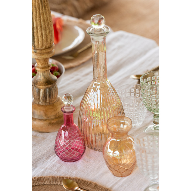 Vase Jarre Roman Hauteur 15 cm en Verre Rose Orange Doré (Lot de 3) - 3