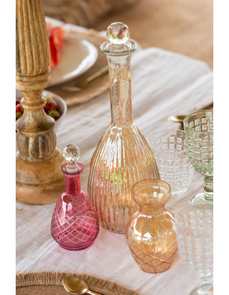 Vase Jarre Roman Hauteur 15 cm en Verre Rose Orange Doré (Lot de 3) - 3