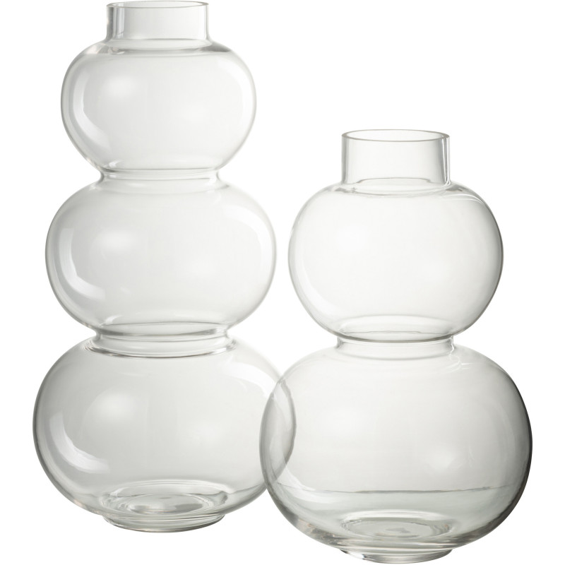 Vase Boule Bublo Hauteur 35 cm en Verre Transparent - 3