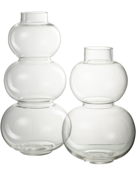 Vase Boule Bublo Hauteur 35 cm en Verre Transparent - 3