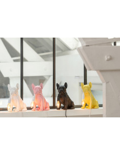 Lampe à poser Bouledogue Roxy en Résine Blanc - 1 2