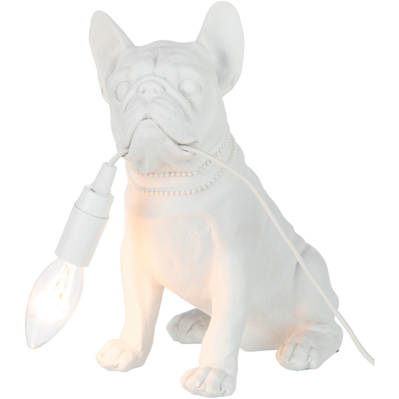 Lampe à poser Bouledogue Roxy en Résine Blanc - 3