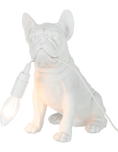 Lampe à poser Bouledogue Roxy en Résine Blanc - 3