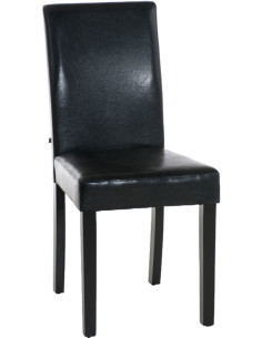 Chaise Melinda en Polyuréthane Noir Bois Noir - 1