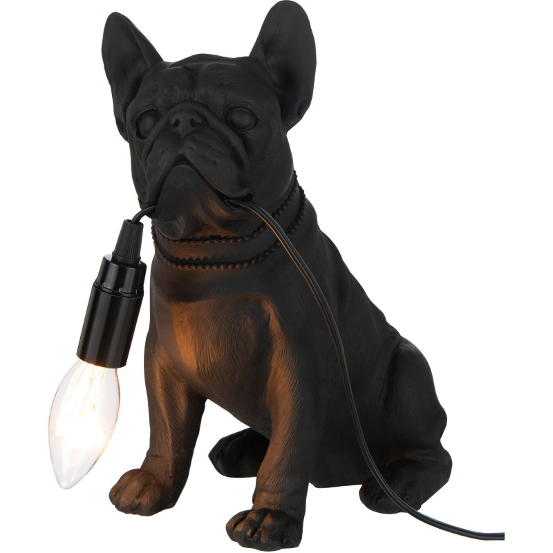 Lampe à poser Bouledogue Roxy en Résine Noir - 3