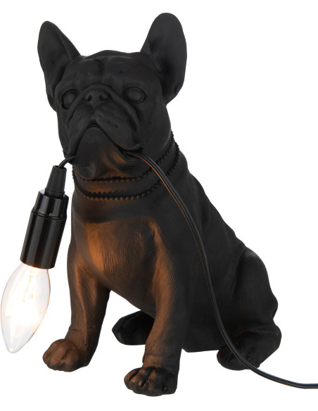 Lampe à poser Bouledogue Roxy en Résine Noir - 3
