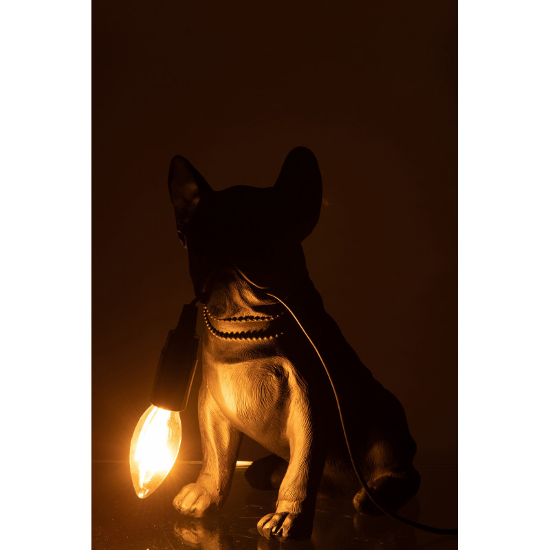 Lampe à poser Bouledogue Roxy en Résine Noir - 4