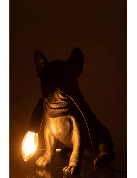 Lampe à poser Bouledogue Roxy en Résine Noir - 4