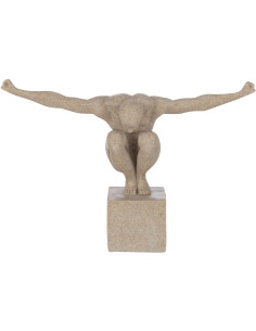 Statue design Athlète beige effet marbre H23 cm - 1