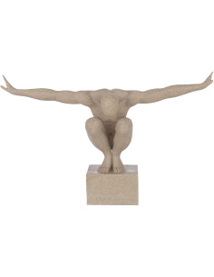Statue design XL Athlète beige effet marbre H33 cm - 1