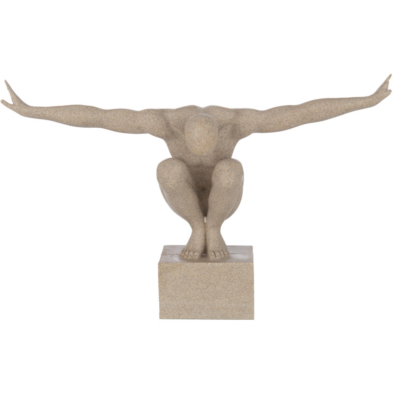 Statue design XL Athlète beige effet marbre H33 cm - 1