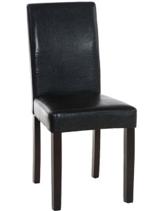 Chaise Melinda en Polyuréthane Noir Bois Marron foncé - 1