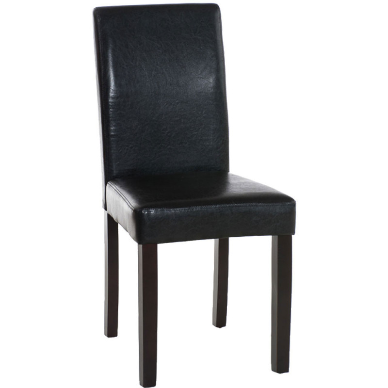 Chaise Melinda en Polyuréthane Noir Bois Marron foncé - 1