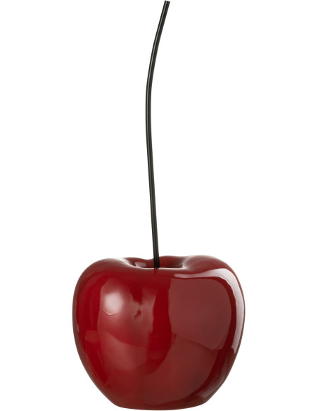 Cerise déco Cherry Hauteur 55 cm en Résine Rouge Brillant J-Line - 1