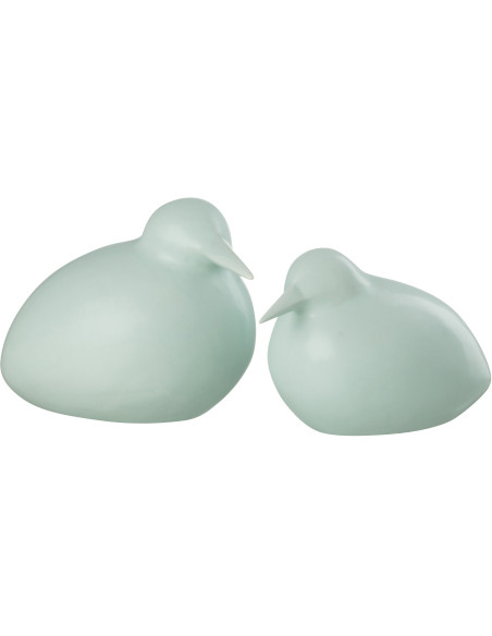 Statue déco Oiseaux Moxie en Résine Bleu (Lot de 2) - 1