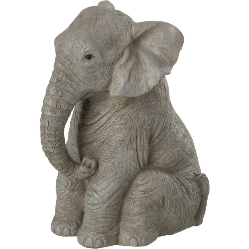 Statue déco Éléphant Kavi en Résine Gris - 2