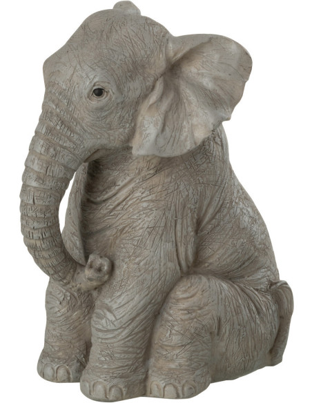 Statue déco Éléphant Kavi en Résine Gris - 2