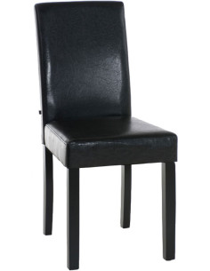 Chaise Melinda en Polyuréthane Chocolat Bois Noir - 1