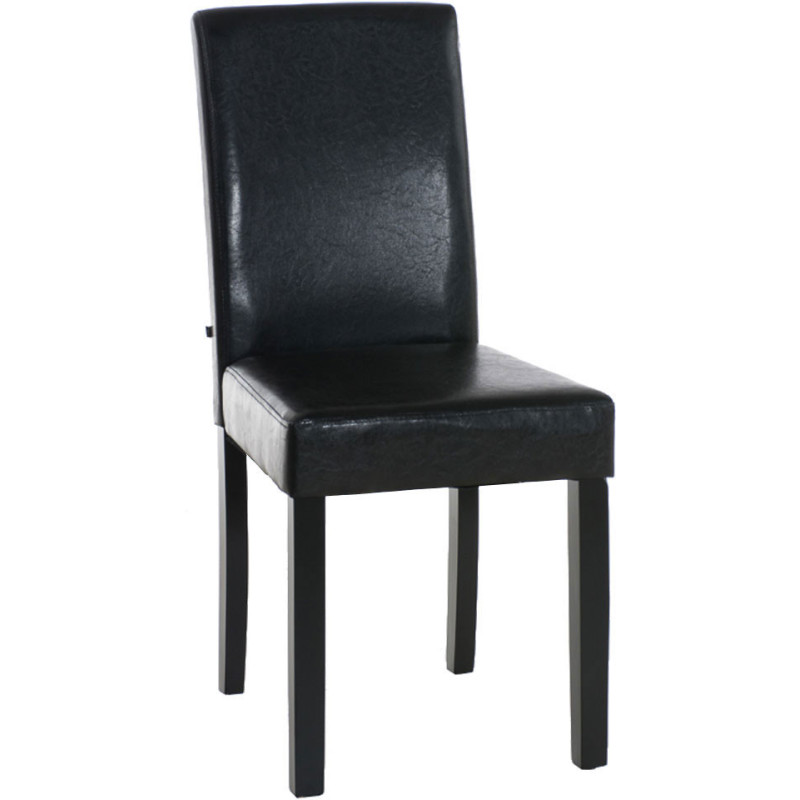 Chaise Melinda en Polyuréthane Chocolat Bois Noir - 1