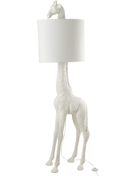 Lampadaire à poser XL Girafe Sofia en Résine Blanc Tissu Blanc - 1