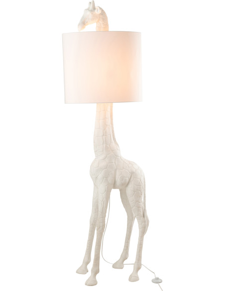 Lampadaire à poser XL Girafe Sofia en Résine Blanc Tissu Blanc - 2