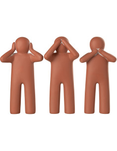 Statue déco XL Bonhomme P'tit Maurice en Résine Terracotta (Lot de 3) - 1