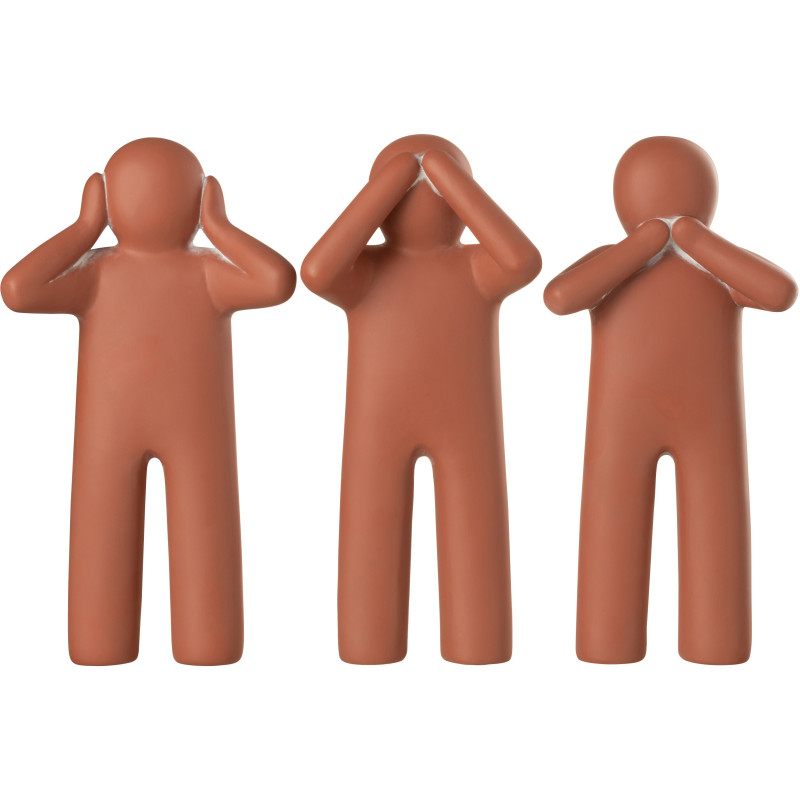 Statue déco XL Bonhomme P'tit Maurice en Résine Terracotta (Lot de 3) - 1