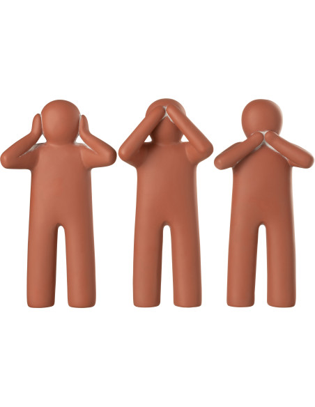 Statue déco XL Bonhomme P'tit Maurice en Résine Terracotta (Lot de 3) - 1