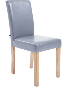 Chaise Melinda en Polyuréthane Gris clair Bois Naturel  - 1