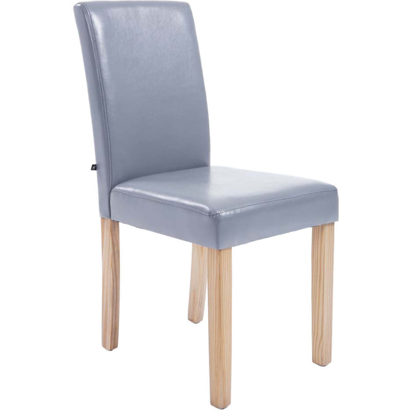 Chaise Melinda en Polyuréthane Gris clair Bois Naturel  - 1