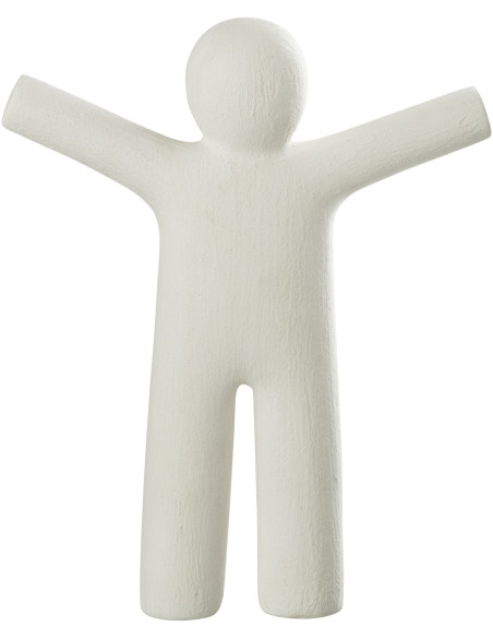 Statue déco XL Bonhomme P'tit Maurice en Résine Blanc Effet rugueux - 1