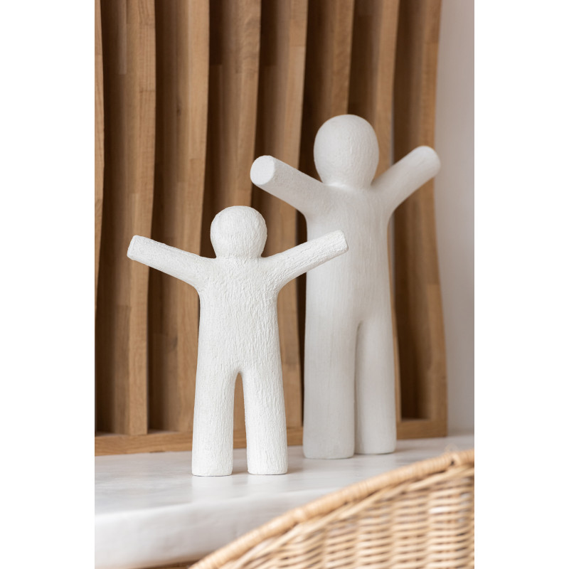 Statue déco XL Bonhomme P'tit Maurice en Résine Blanc Effet rugueux - 2