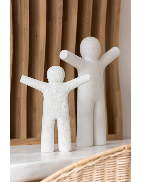 Statue déco XL Bonhomme P'tit Maurice en Résine Blanc Effet rugueux - 2