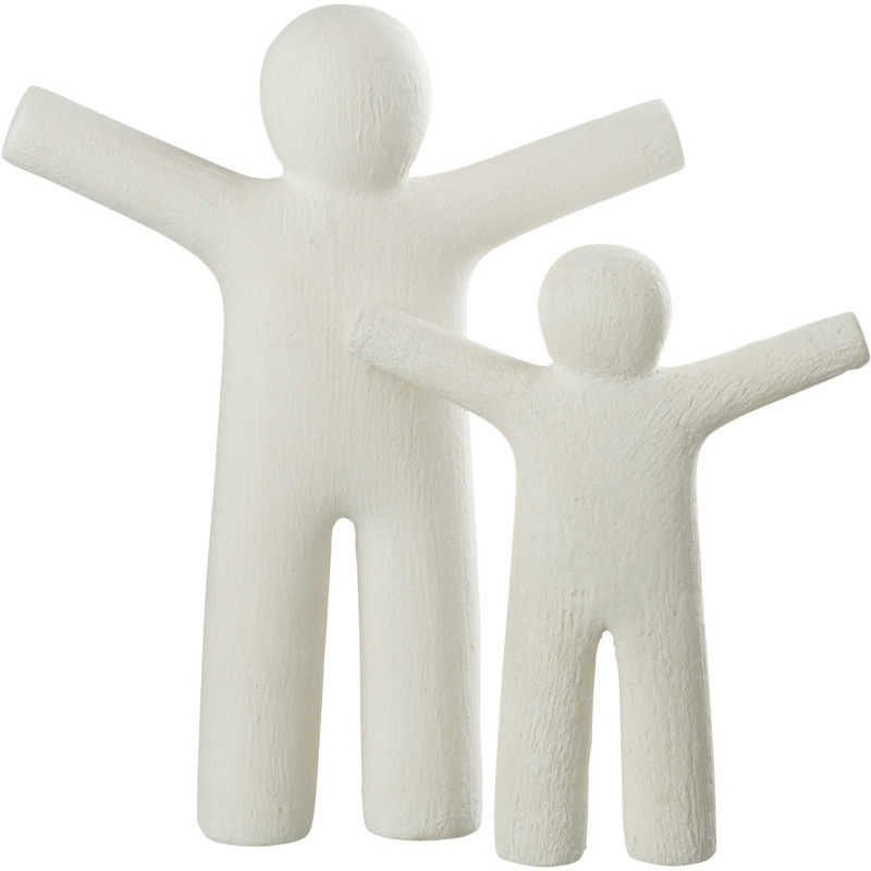 Statue déco XL Bonhomme P'tit Maurice en Résine Blanc Effet rugueux - 3