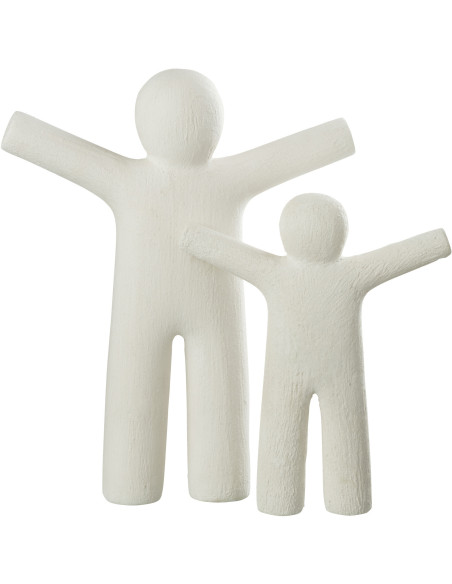 Statue déco XL Bonhomme P'tit Maurice en Résine Blanc Effet rugueux - 3