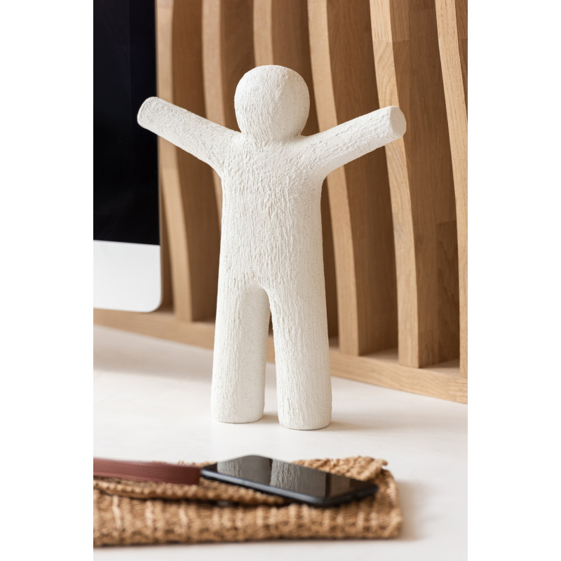 Statue déco XL Bonhomme P'tit Maurice en Résine Blanc Effet rugueux - 4